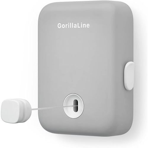GorillaLine - Retractable Clothesline Indoor Outdoor Clothes Line - Heavy Duty Clothes Drying Laundry Line - Wall Mounted Drying Rack - Air Dry Clothing