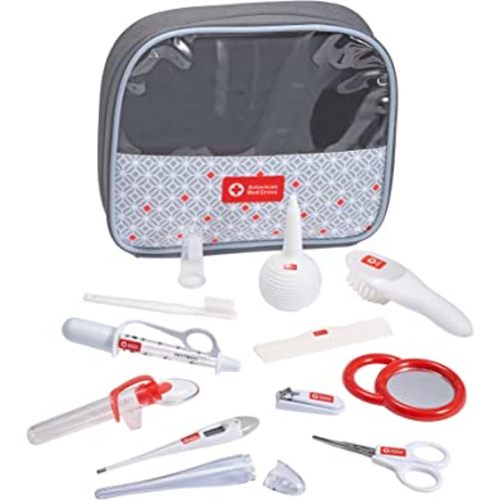 American Red Cross Deluxe Health and Grooming Kit| Infant and Baby Grooming | Infant and Baby Health | Thermometer, Medicine Dispenser, Comb, Brush, Nail Clippers and More with Convenient Tote
