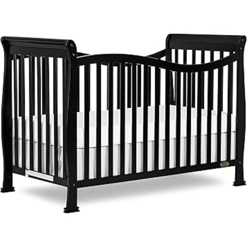 Dream On Me Violet 7 in 1 Convertible Life Style Crib in Black, Greenguard Gold Certified 58x29x39 Inch (Pack of 1)