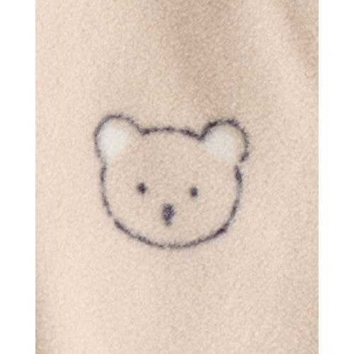 Baby Boy Bear Fleece 2-Way Zip Sleep & Play Pajamas - Khaki | Carter's