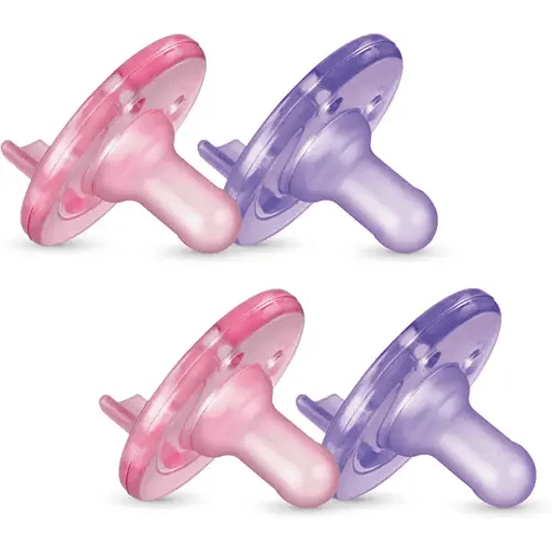 Philips AVENT Soothie Pacifier, Pink/Purple, 0-3 Months, 4 Pack, SCF190/42
