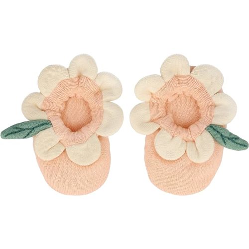 Meri Meri Peach Daisy Baby Booties (Pack of 1)