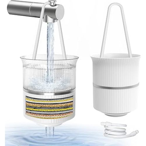 Bath Filter for Tub - 16 Stages Bath Filter,9000 Gallons,Bathtub Water Filter for Softer Skin & Hair,Removes Hundreds of Contaminants & Easy Install(White)