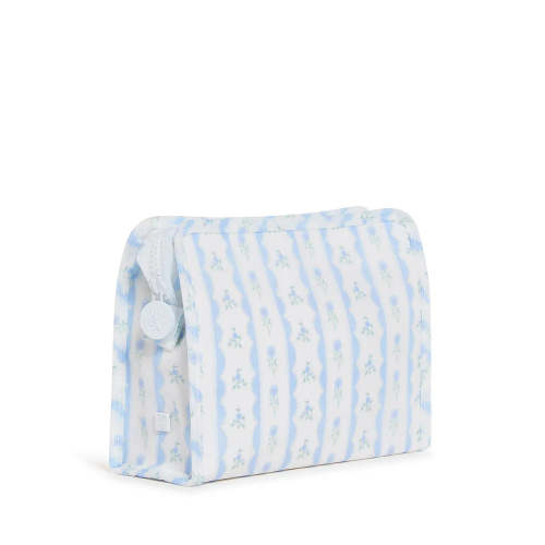 Roadie Medium Zip Pouch Ribbon Floral Blue by TRVL Design | Lila & Hayes