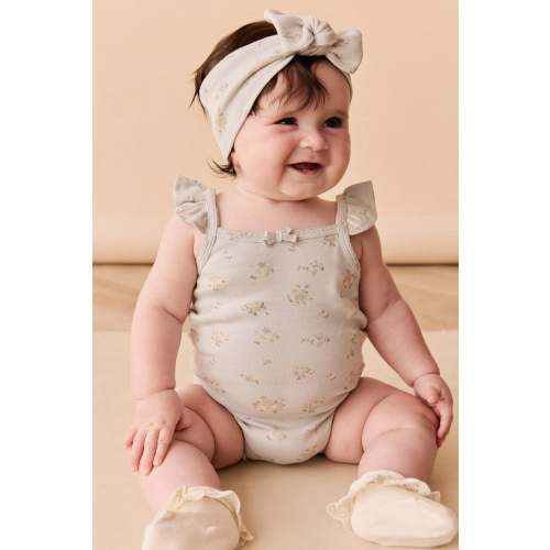 Organic Cotton Bettina Bodysuit - Petite Fleur Blue