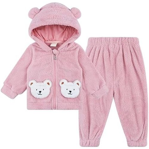 Baby Girl Clothes Newborn Boy Outfits Suit Fleece Jacket Pants Winter Coats 2PCS