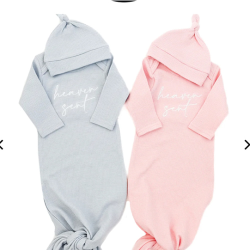 Heaven Sent Knotted Baby Sleeper & Matching Beanie – OUR HOUSE ABOVE
