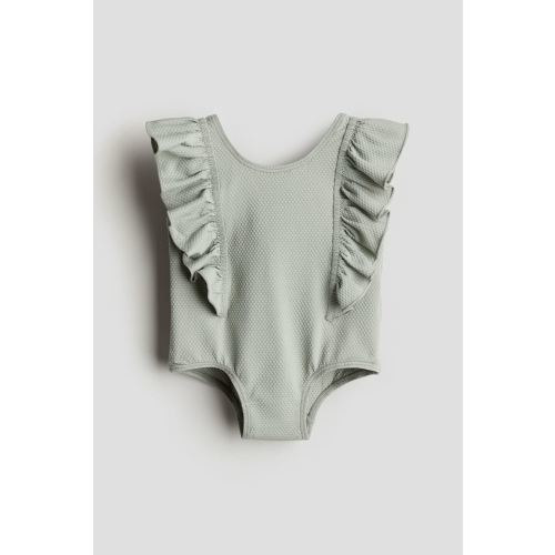 Flounce-trimmed Swimsuit, Light dusty green - 3-6M (2-6M)