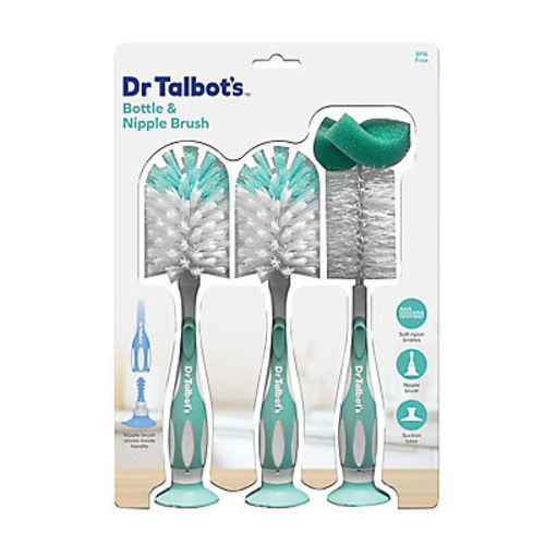 Dr Talbots Suction Bottle and Nipple Brush Set, 3-pk.
