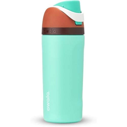 Owala Kids FreeSip Insulated Stainless Steel Water Bottle with Straw for Sports, Travel, and School BPA-Free Sports Water Bottle, 16 oz, Mint Chocolate