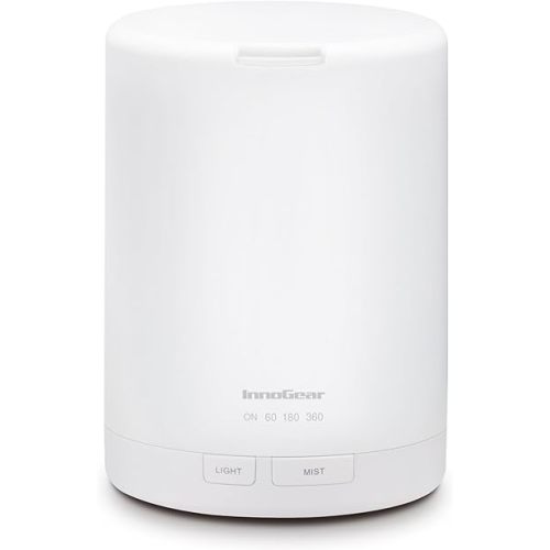 InnoGear 300ML Essential Oil Diffuser, Premium 5-in-1 Ultrasonic Aromatherapy Diffusers Scent Humidifier Aroma Diffuser Vaporizer Auto-Off Timer for Room Office Home, Basic White, Medium