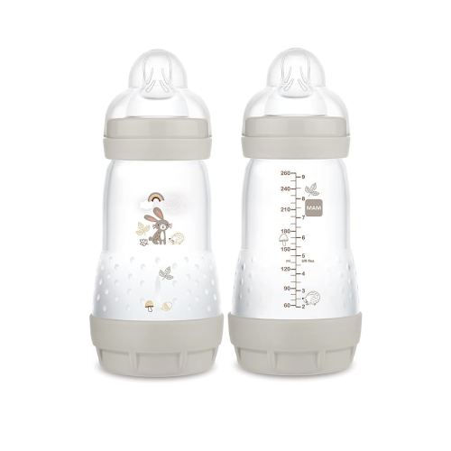 MAM Easy Start Anti-Colic Baby Bottle 9 oz, Medium Flow, Breastfeeding-Like Silicone Nipple Bottle, Reduces Colic, Gas, & Reflux, Easy-to-Clean, BPA-Free, Vented Baby Bottles for Newborns, 2+ Months