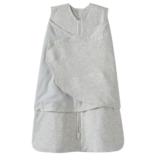 HALO SleepSack Swaddle - 3-Way Adjustable 100% Cotton Wearable Blanket - TOG 1.5 - Heather Gray - Small