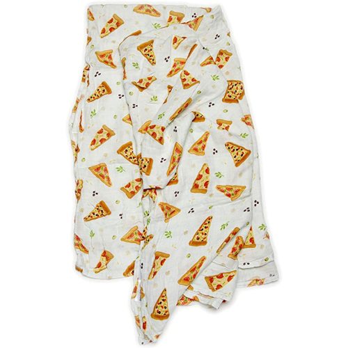 Loulou Lollipop Soft Baby Swaddle Blanket Muslin Wrap Receiving Blanket for Newborn to Toddler Girl and Boy, Large 47” by 47” - Pizza