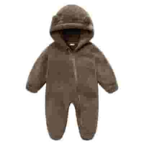 Odeerbi Baby Girls Boys Clothes Baby Rompers Newborn Fleece Footie Snowsuit Winter Bunting Onesie Cartoon Warm Hooded Romper Jumpsuit Outfits