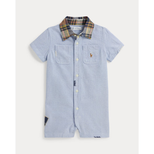 Madras-Collar Cotton Oxford Shortall