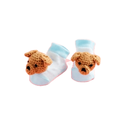 Crochet Rattle Toe Socks | Puppy