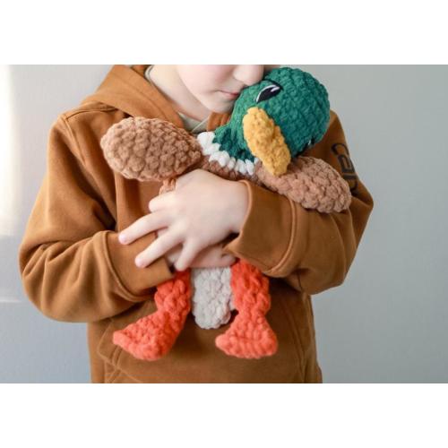 Mallard Duck Lovey, Handmade Snuggler, Baby Shower Gift, Green Duck Stuffed Animal, Birthday Present, Baby Mallard Toy, Duck Nursery Decor