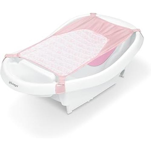 Ingenuity Comfy Clean Deluxe Newborn to Toddler Baby Bathtub, 0-24 Months, Pink
