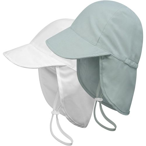 ECOSUMA 2 Pack Infant Sun Hat 0-6 Months Gray/White