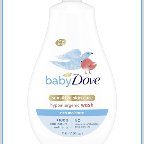 Baby Dove Sensitive Skin Care Baby Wash For Baby Bath Time Rich Moisture Tear-Free and Hypoallergenic, 20 oz (Packaging May Vary)