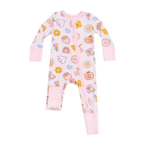 Print Convertible Zip Romper, 0-3M
