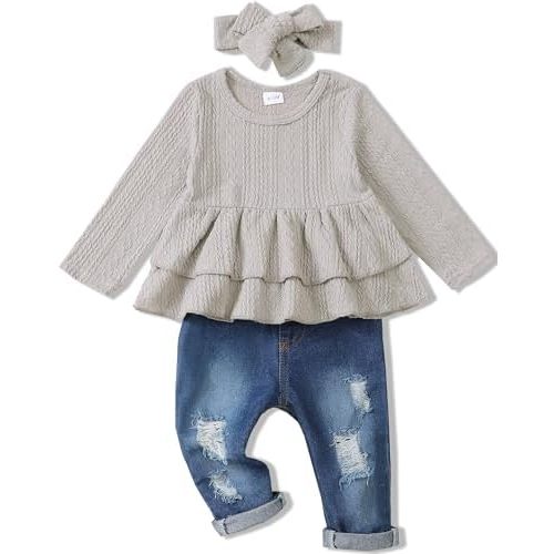 Renotemy Baby Girl Clothes Toddler Girl Clothes Outfits Infant Clothing Floral Pants Set Cute Clothes Set for Girls