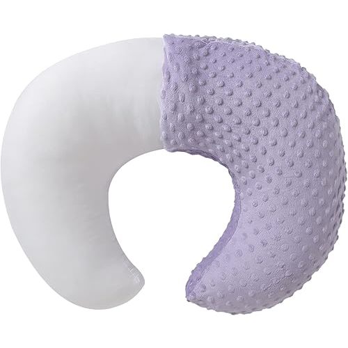 Aullar Nursing Pillow and Positioner with Cover for Breastfeeding and Bottle Feeding, Propping Baby, Tummy Time, Baby Sitting Support, Awake-Time Support (Orchid, 22" x 17.7" x 5.9")