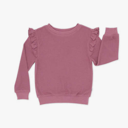 Dusty Plum Waffle Flutter Crewneck