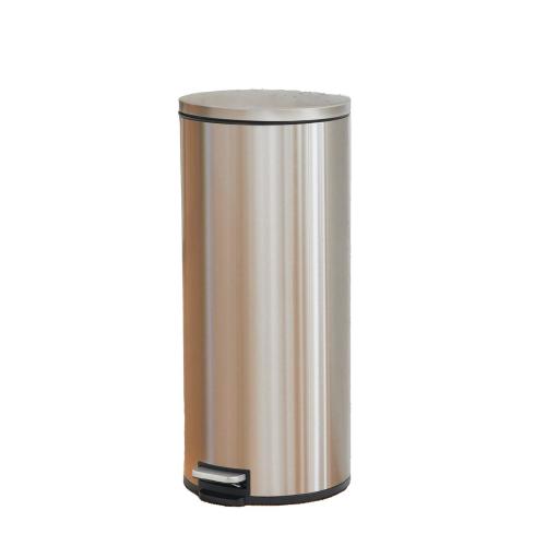 Better Homes & Gardens 7.9 Gallon Round Kitchen Step Trash Can, Stainless Steel Silver