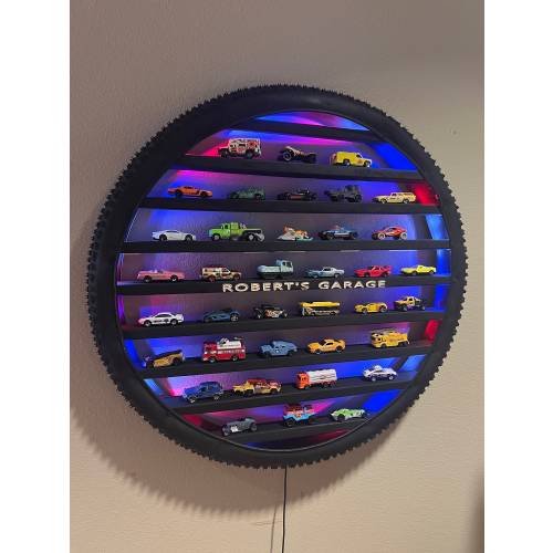Original Personalized Tire Shelf || Toy Car Display || Toy Train Display || Toy Car Storage || Wall Art || Cordless Bike Tire Shelf