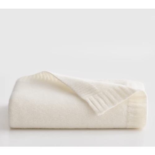 Luxe Knit Cashmere Baby Blanket (Ivory)