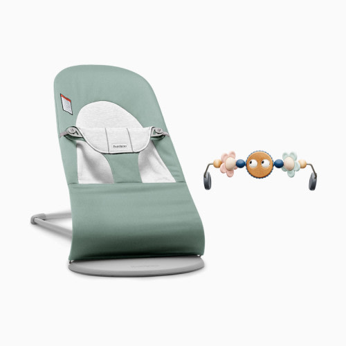 BabyBjörn Bouncer Balance Soft and Toy Bar Bundle - Light Sage/Pastels
