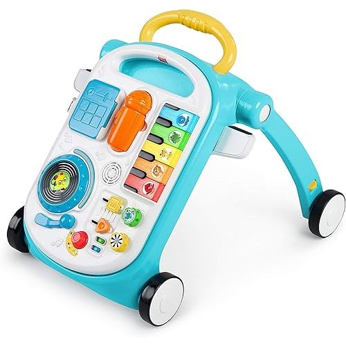 Baby Einstein Musical Mix ‘N Roll 4-in-1 Push Walker, Activity Center, Toddler Table & Floor Toy, 100+ Songs & Phrases, DJ Station with Piano