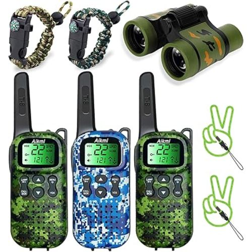 Walkie Talkies for Kids Toys Boys Gifts Aged 5+ Long Range 2 Way Radio for Camping Hunting Hiking Outdoor Game 6 7 8 9 10 Year Old Birthday Present for Kids