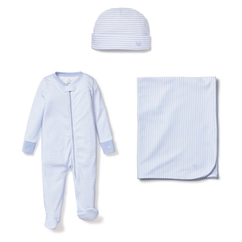 “Coming Home Outfit” Welcome Home Baby Set - Blue Stripe 0-3 Mos