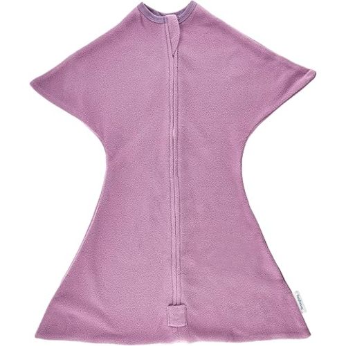 SleepingBaby Zipadee-Zip Transition Swaddle - Fleece Baby Swaddling Blanket with Zipper - Lavender, Small (4-8 Month)
