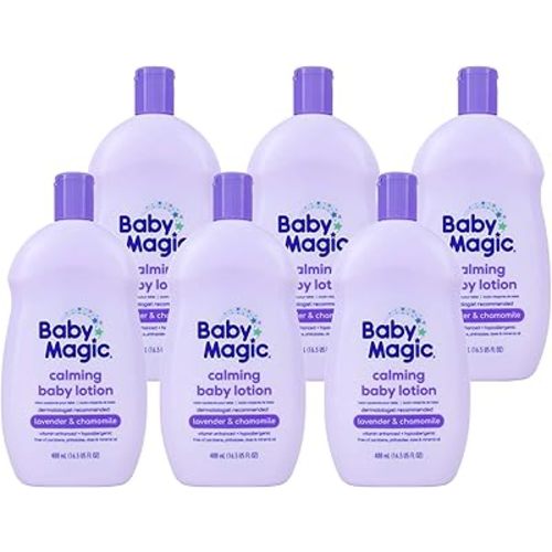 Baby Magic Calming Lotion | Helps Comfort and Relax Before Bedtime | Lavender & Chamomile | 16.5 fl oz. (6 Pack)