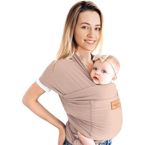 Baby Wrap Carrier - Premium Cotton Baby Carrier Wrap for Newborn to Toddler- Infant Carrier- Baby Holder One Size Fits All with Front Pocket by Max&so