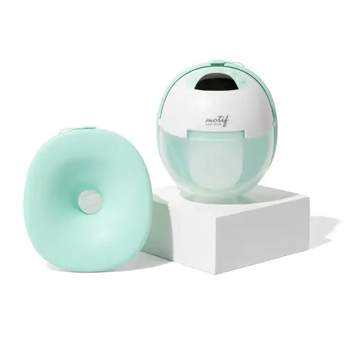Motif Medical Aura Glow Hands-Free Breast Pump for Breastfeeding - Portable Breast Pump w/Inbuilt Nightlight & 2 Bra Strap Adjusters - Lightweight, Wireless Hospital Grade Pump w/ 5 Flange Sizes