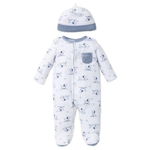 Puppy Toile Footed One-Piece And Hat in 3 months