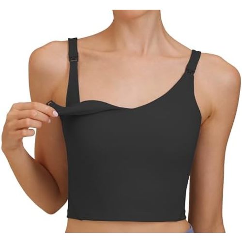 Nursing Tank Tops for Breastfeeding Nursing Sports Bras U Back Sleeveless Tank Top Workout Fitness Maternity Bra