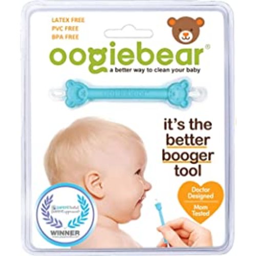 oogiebear - Nose and Ear Gadget. Safe, Easy Nasal Booger and Ear Wax Remover for Newborns, Infants and Toddlers. Dual Earwax and Snot Remover. Aspirator Alternative - 1 Blue booger picker