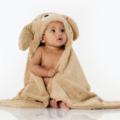 Faux-Fur Animal Baby Hooded Towels