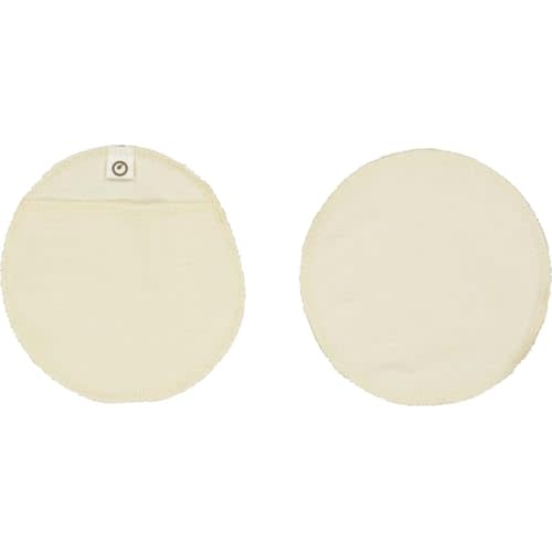 Organic Merino Wool and Silk Nursing Pads – Heat Regulating, Reusable, GOTS Certified, and Gentle on Skin for Warmth and Protection Against Mastitis and Milk Lumps (Raw Color, Large)