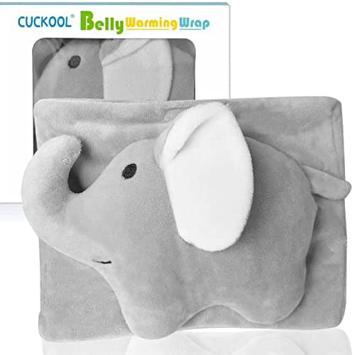 Baby Colic, Gas and Upset Stomach Relief, Baby Heated Tummy Wrap, Infant Swaddling Belly Belt with Soothing Warmth (Elephant)