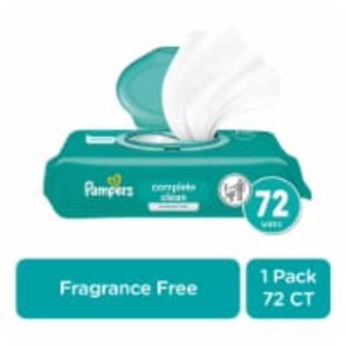 Pampers Fragrance Free Baby Clean Wipes, 72 count