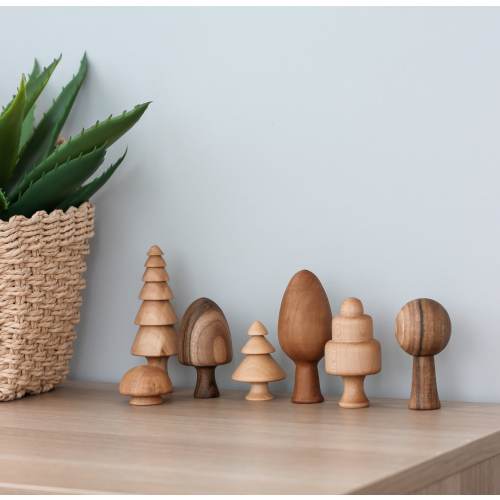 Wooden Forest set of 7 trees: toys for 1 year old, Montessori unique baby toys, gift for toddler, nursery decor from Ukraine shop