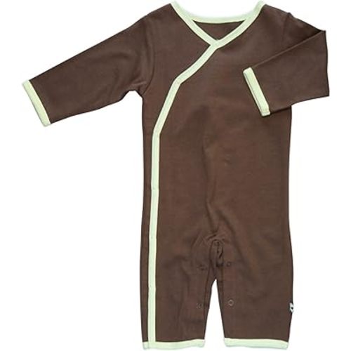 Babysoy Newborn Baby Unisex Kimono Side Snap Long Sleeve Onepiece Romper Coverall