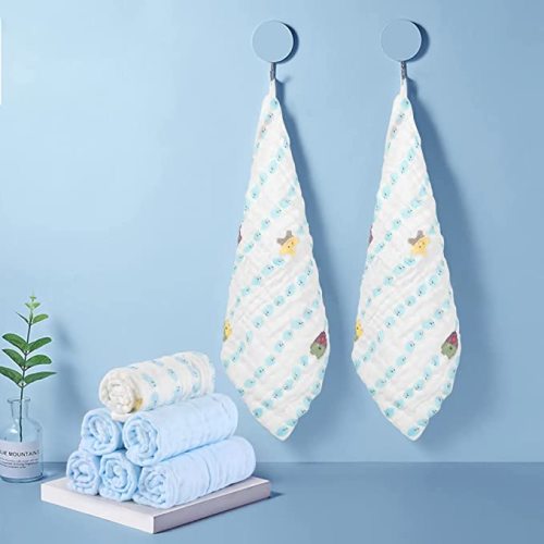 Yoofoss Muslin Baby Washcloths 100% Cotton Face Towels 10 Pack Wash Cloths for Baby 12x12in Soft and Absorbent Baby Wipes (Multicolor) - Flower